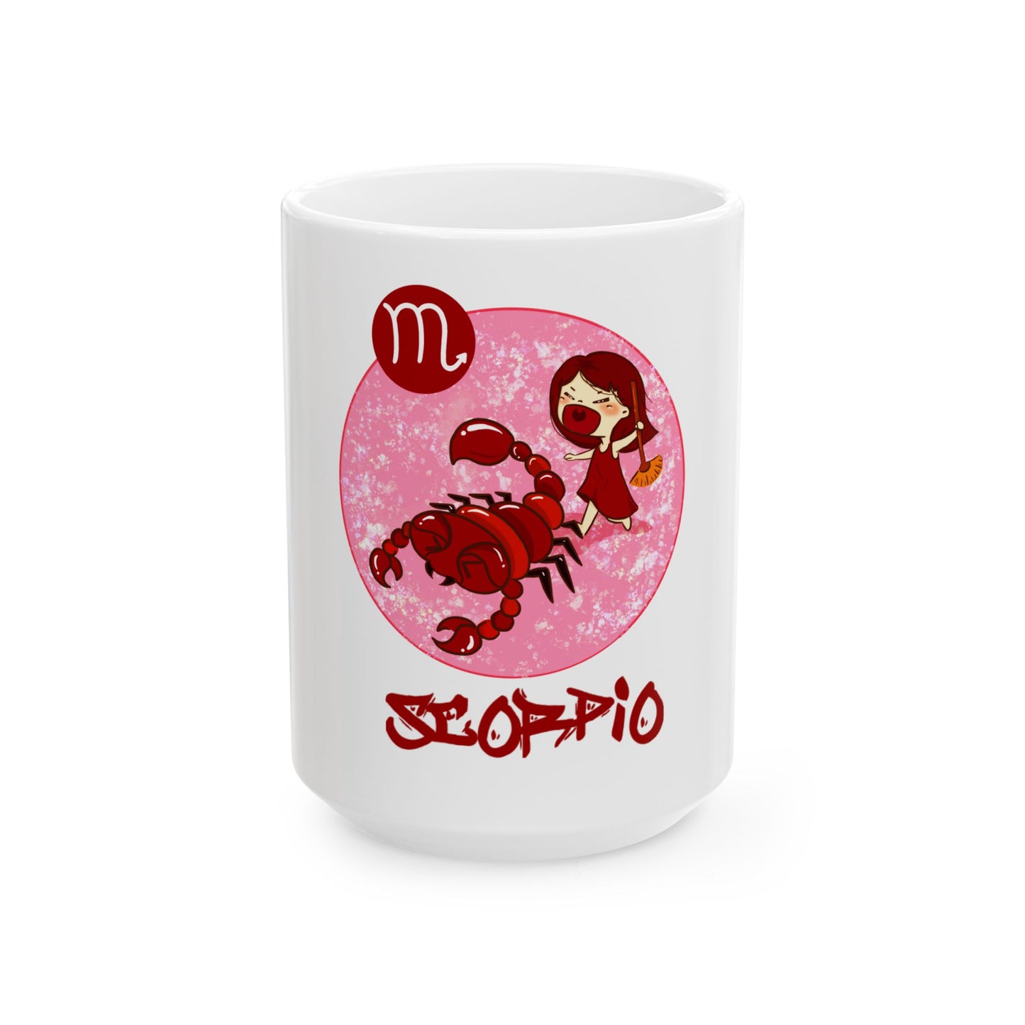 Scorpio Chibi Girl & Scorpion, Ceramic Mug (11oz, 15oz)