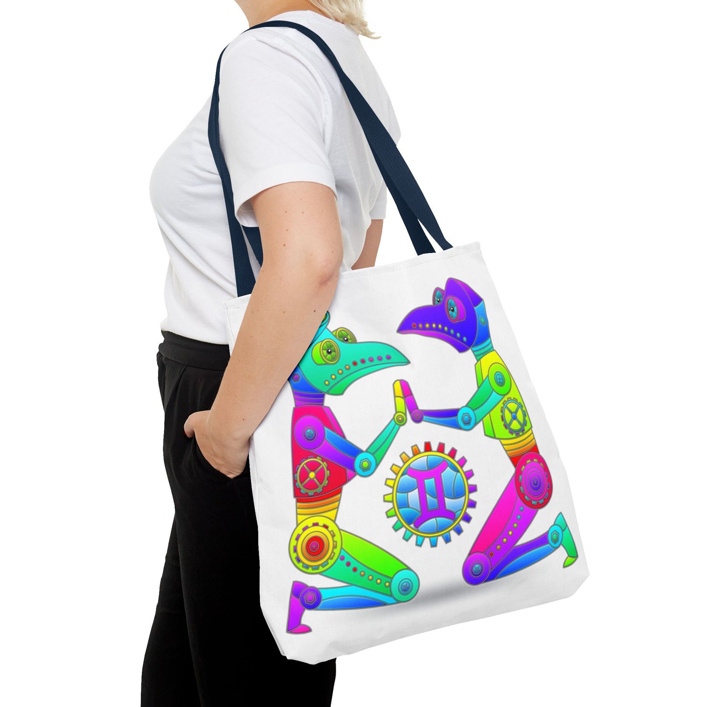 Gemini Rainbow Steampunk, White Tote Bag