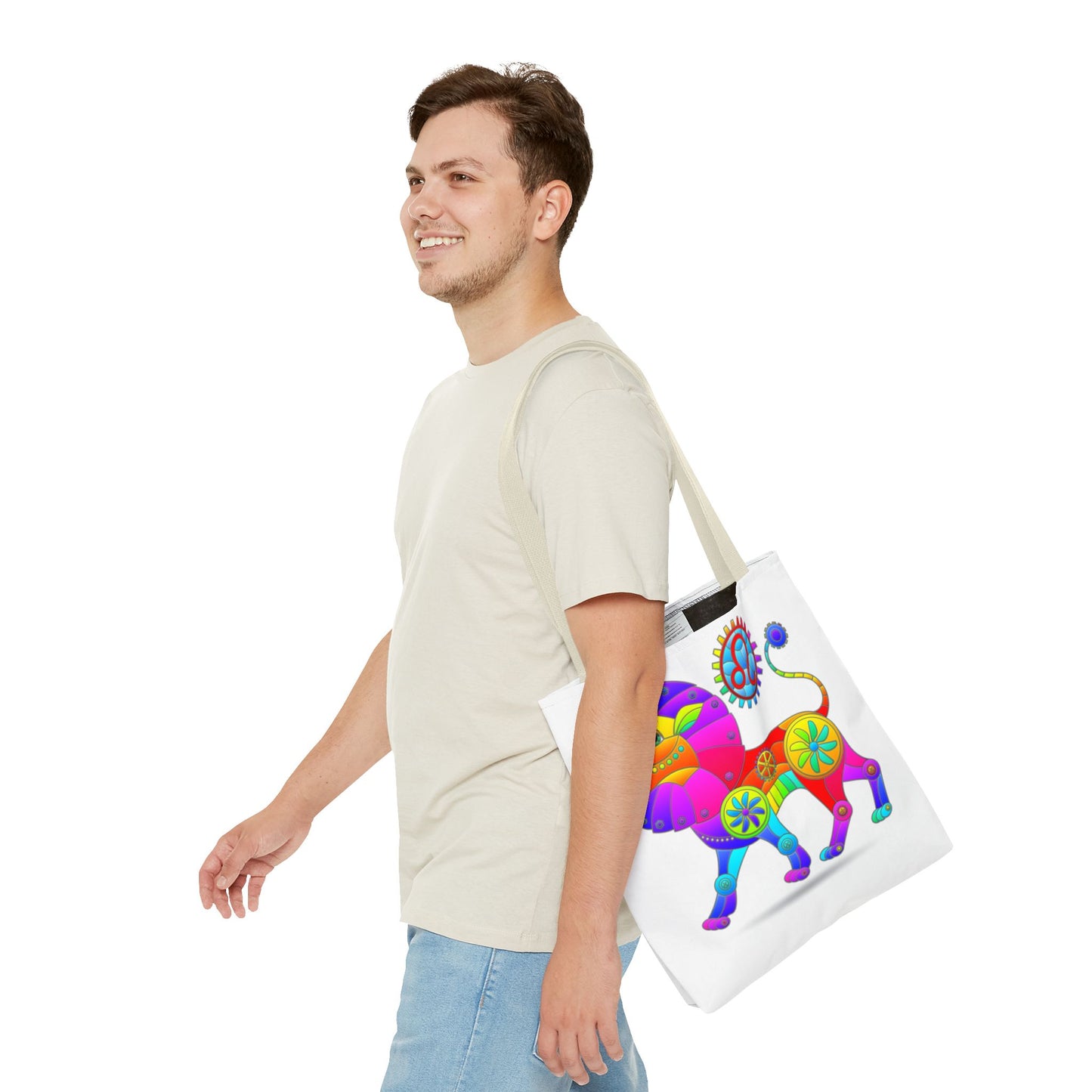 Leo Rainbow Steampunk, White Tote Bag