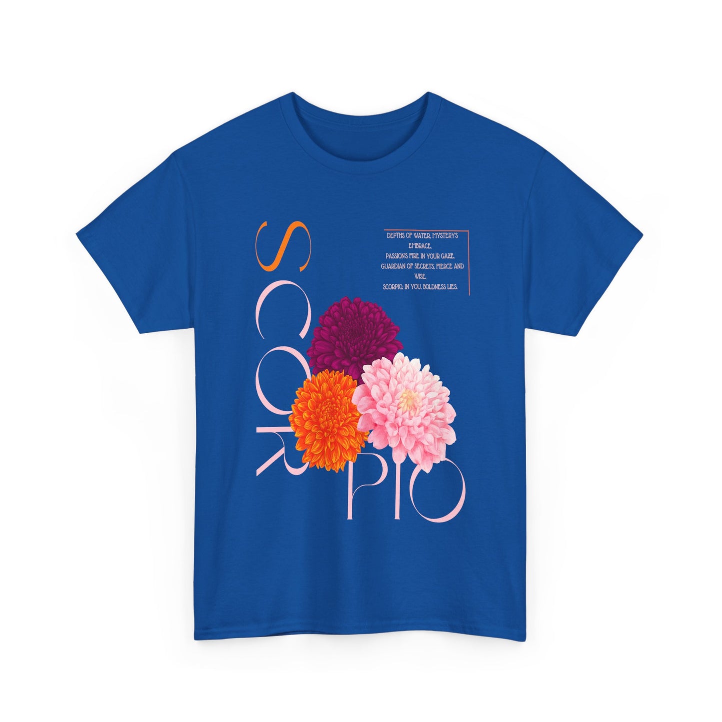 Scorpio Chrysanthemums, Unisex Heavy Cotton Tee