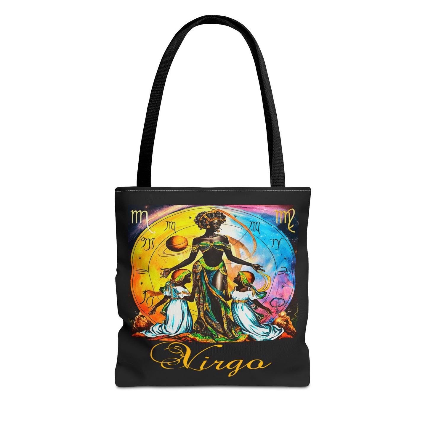 Virgo Black Tote Bag, 3 Sizes