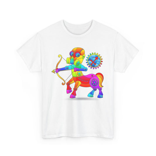 Sagittarius Rainbow Steampunk, Unisex Heavy Cotton Tee