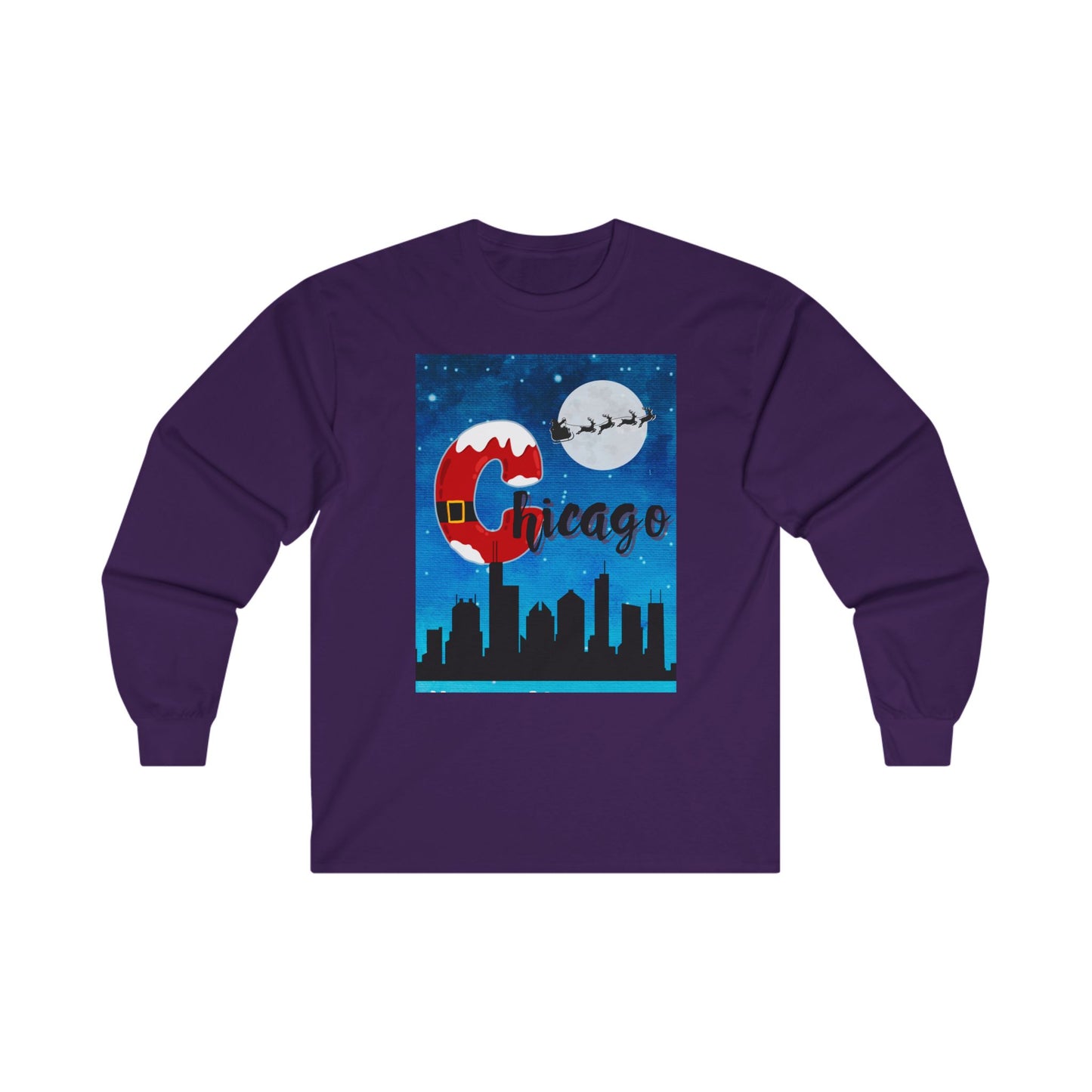 Santa in Chicago, Unisex Ultra Cotton Long Sleeve Tee