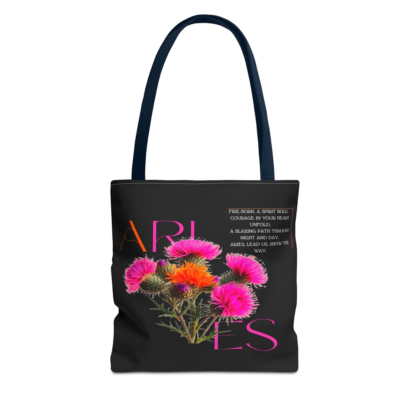 Aries Thistle Black Tote Bag, 3 Sizes