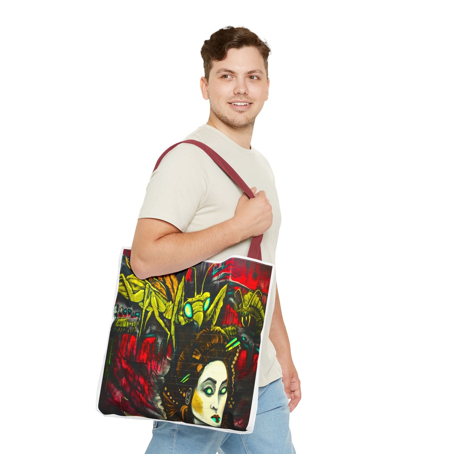 Alien Grasshopper Tote Bag, 3 Sizes