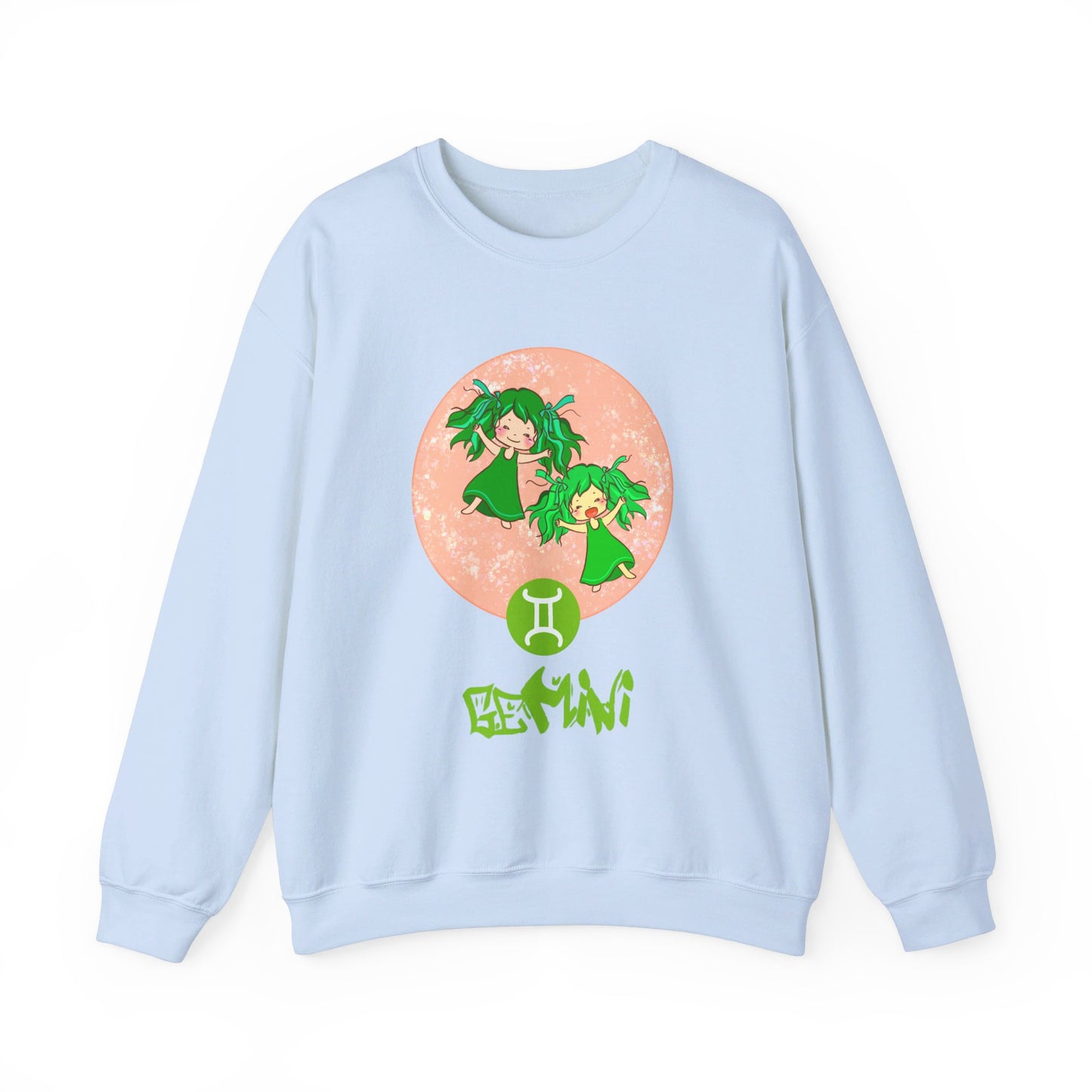 Gemini Chibi Twin Girls, Unisex Heavy Blend™ Crewneck Sweatshirt