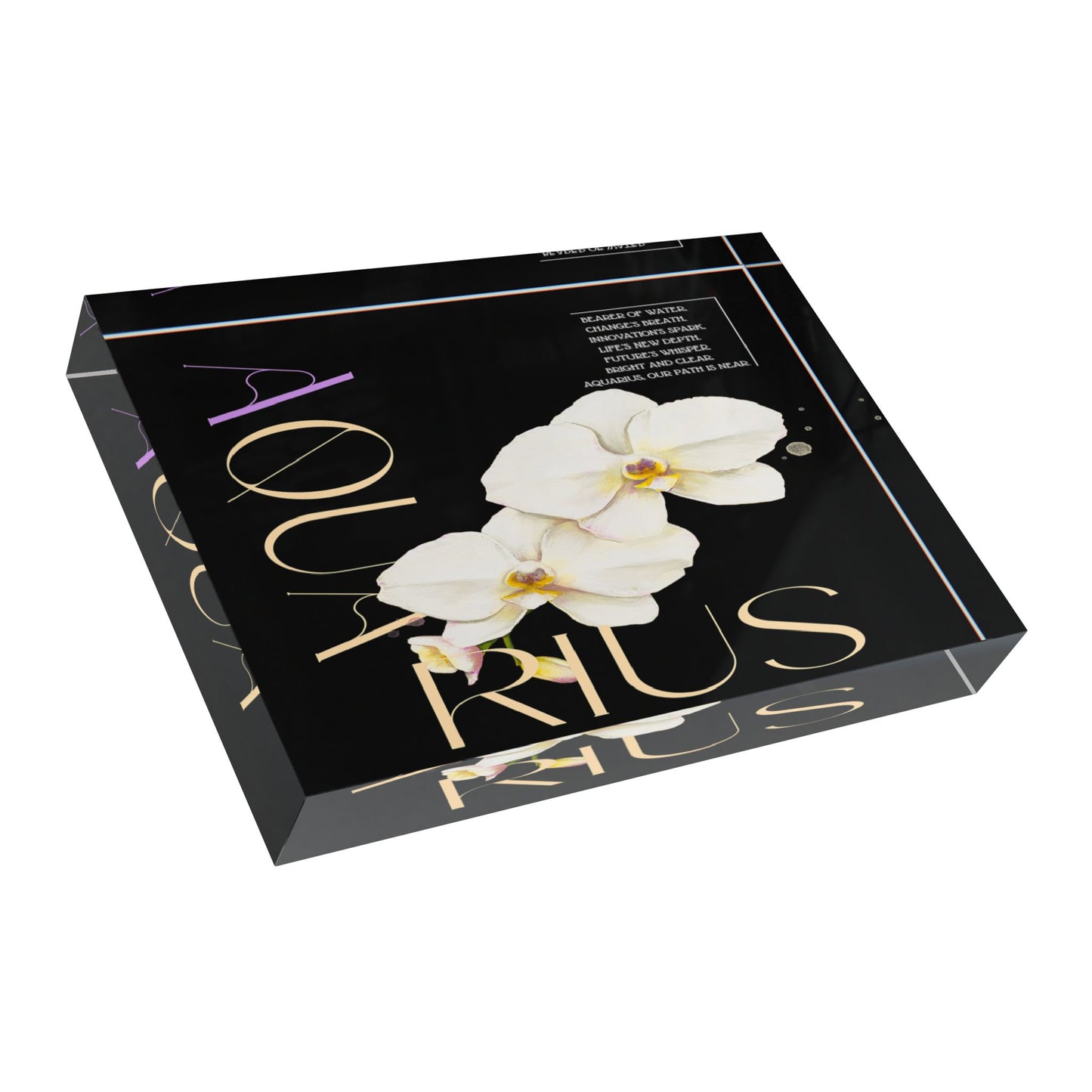 Aquarius Orchids, Photo Block (Black)