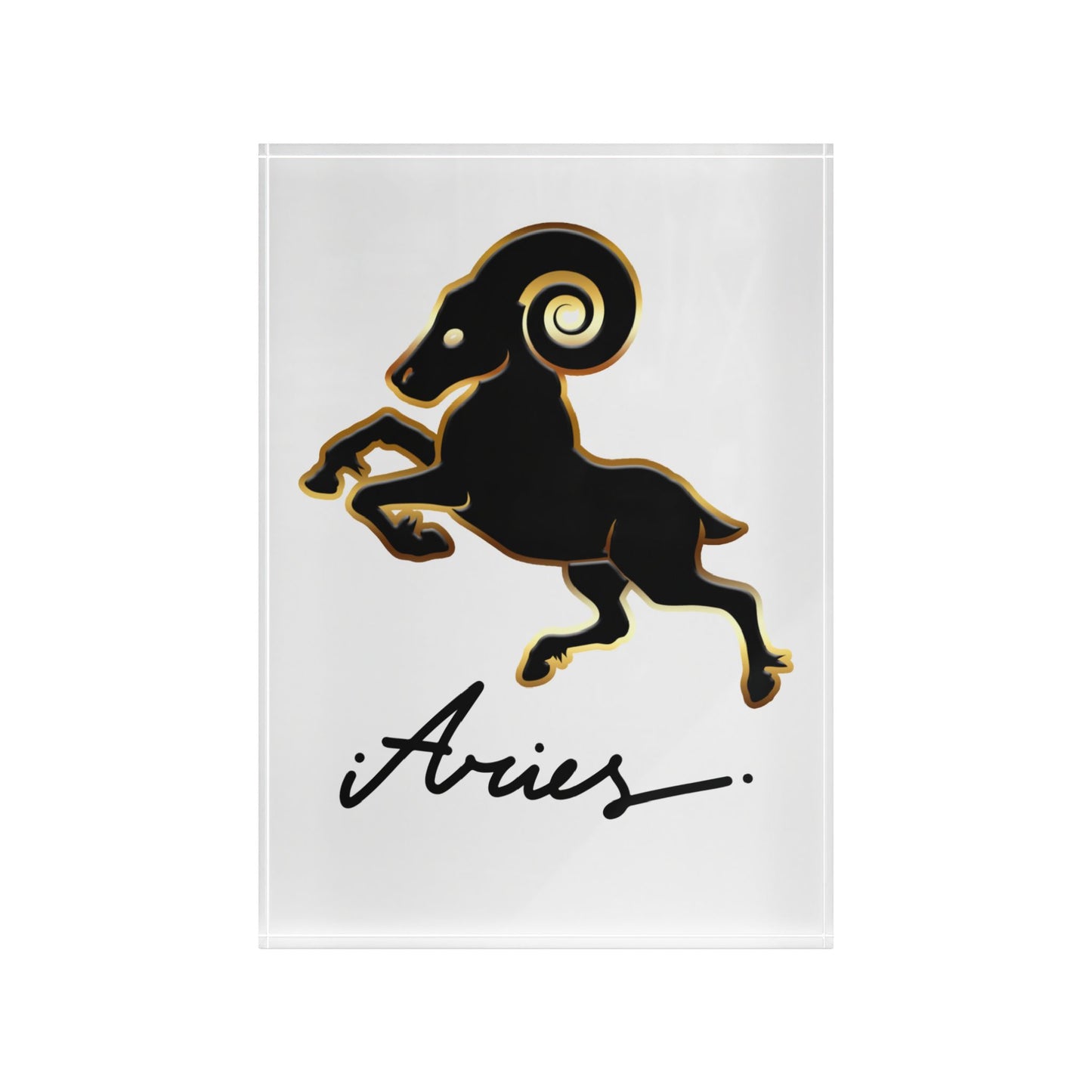 Aries Ram Photo Block, White