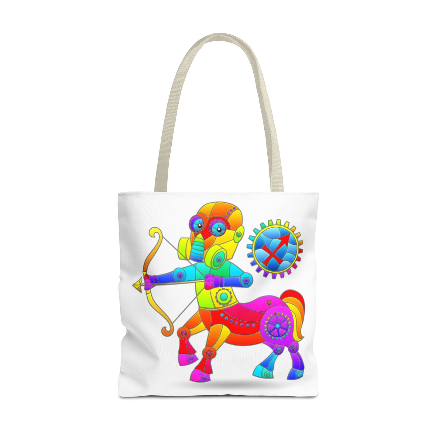 Sagittarius Rainbow Steampunk, White Tote Bag