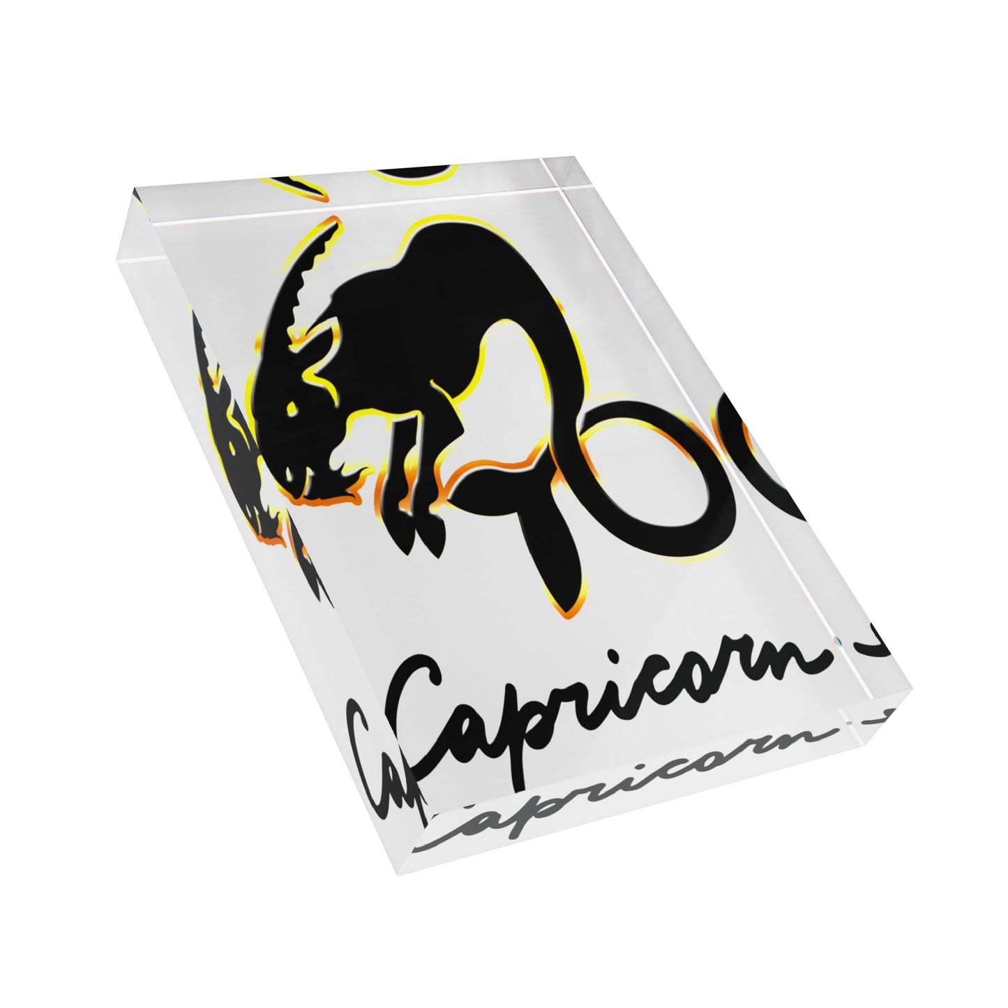 Capricorn Goat, Photo Block (White)