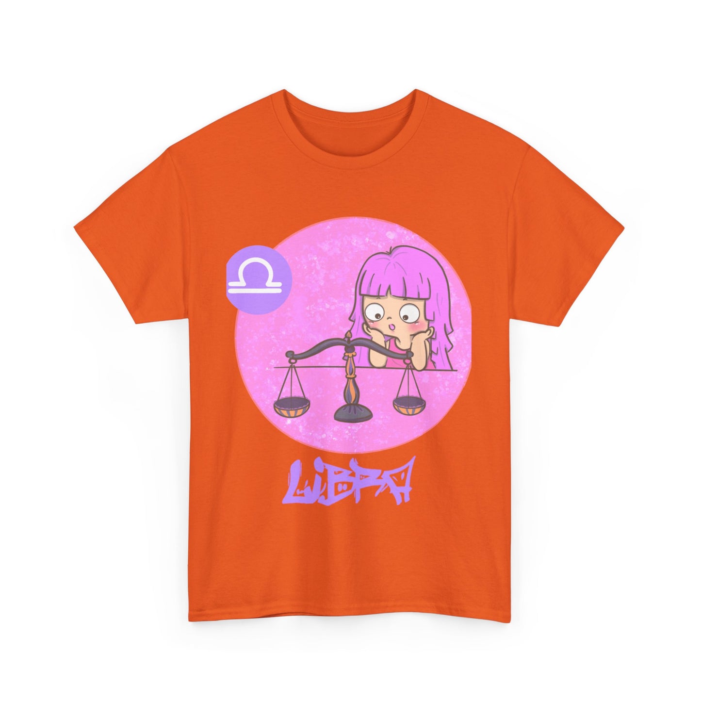 Libra Chibi Girl & Scales, Unisex Heavy Cotton Tee