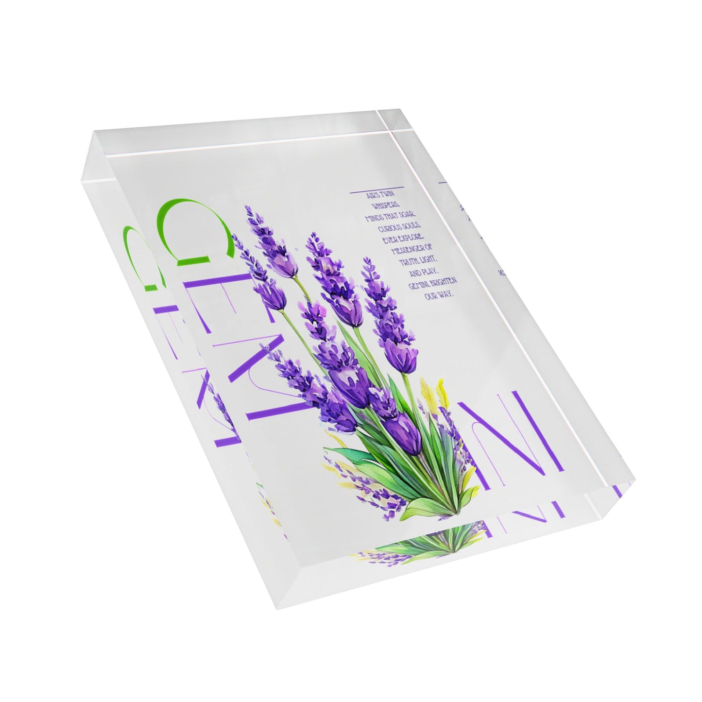 Gemini Lavender, Photo Block (White)