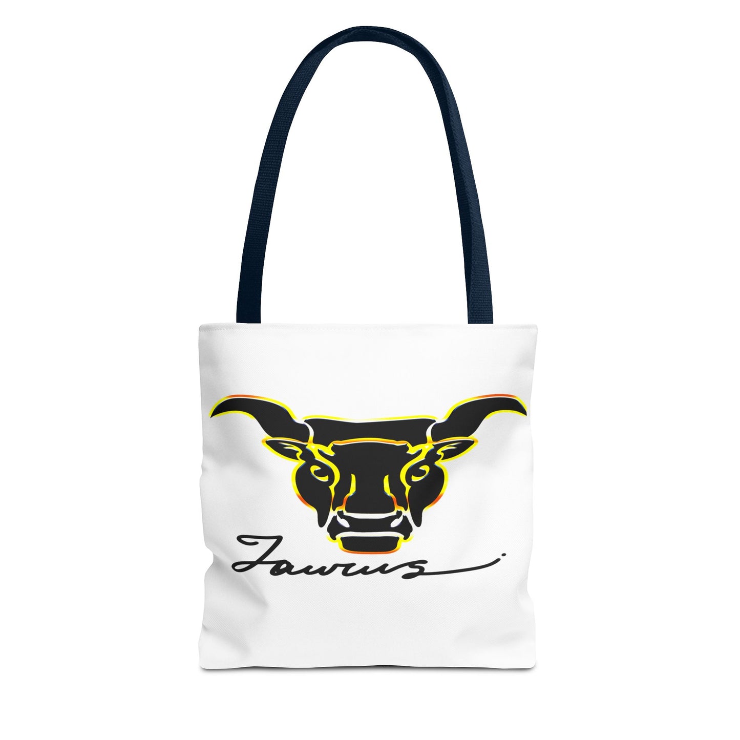 Taurus Bull White Tote Bag, 3 Sizes