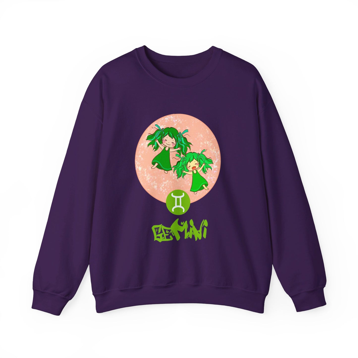 Gemini Chibi Twin Girls, Unisex Heavy Blend™ Crewneck Sweatshirt