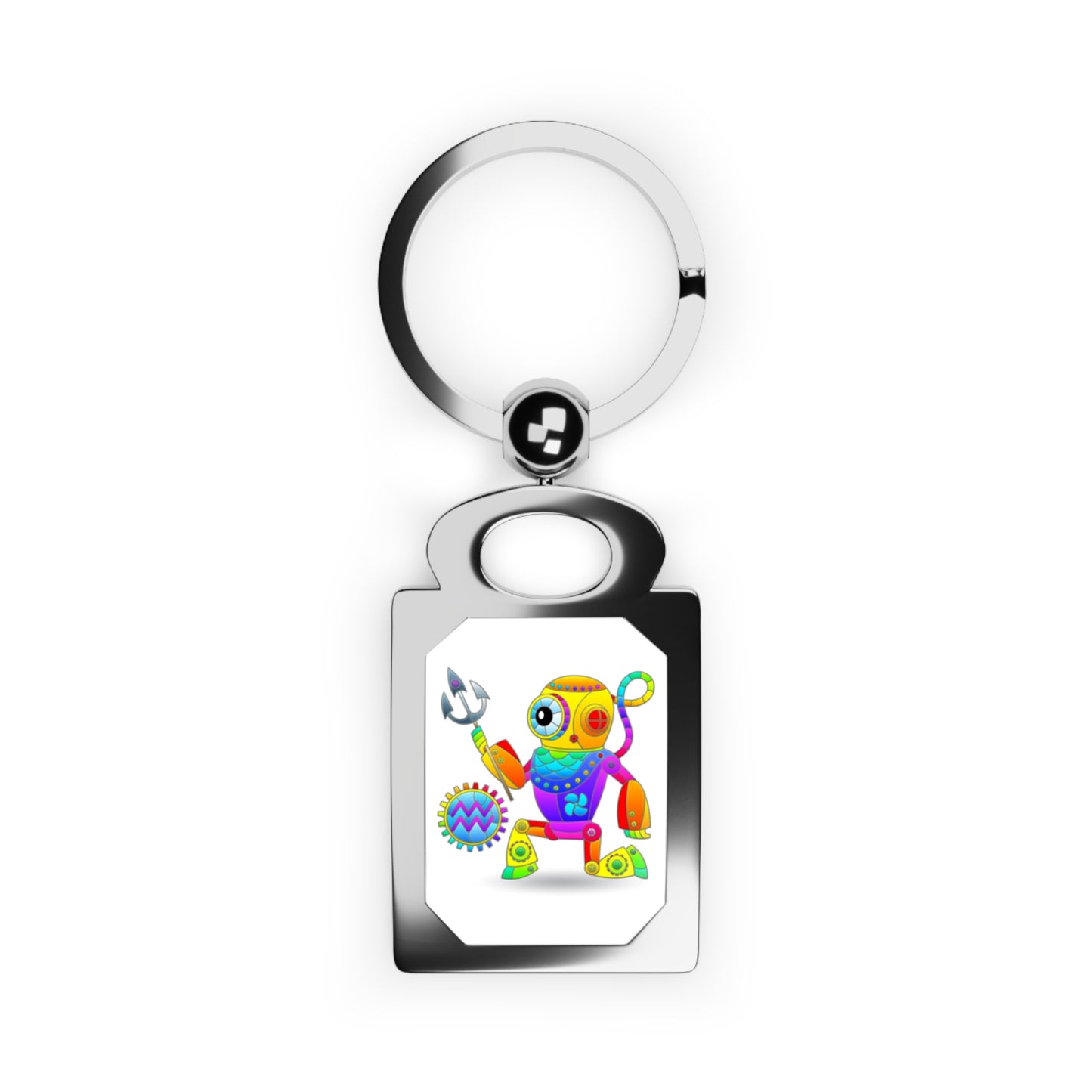 Aquarius Rainbow Steampunk, Rectangle Photo Keyring