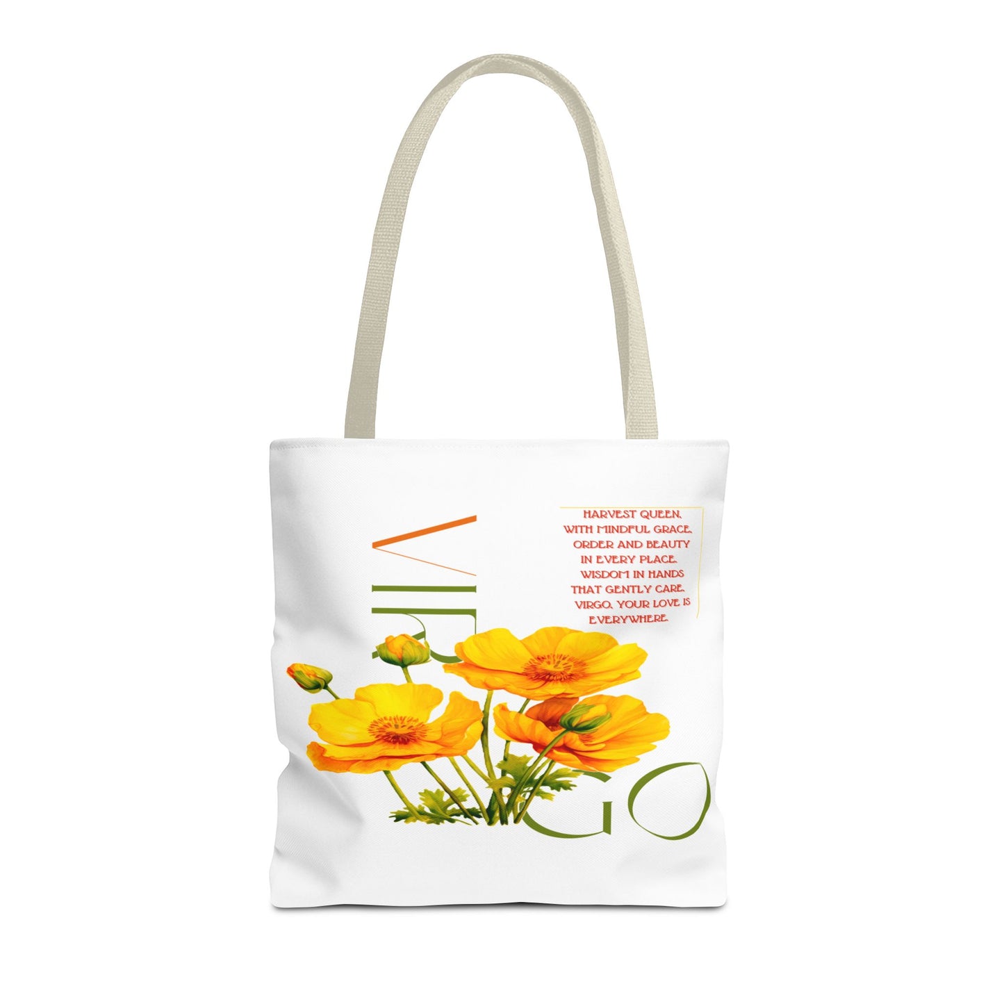 Virgo Buttercups White Tote Bag, 3 Sizes