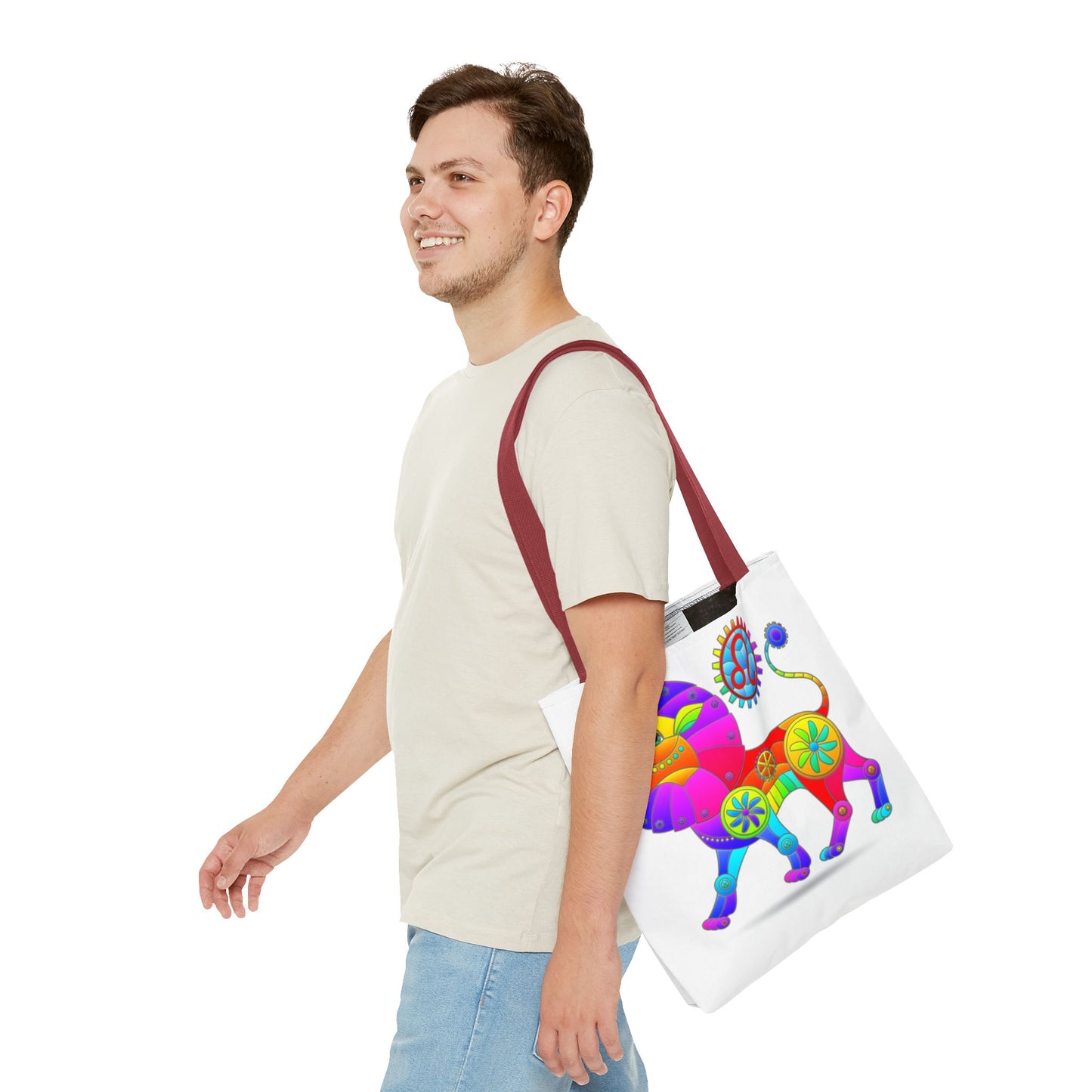 Leo Rainbow Steampunk, White Tote Bag