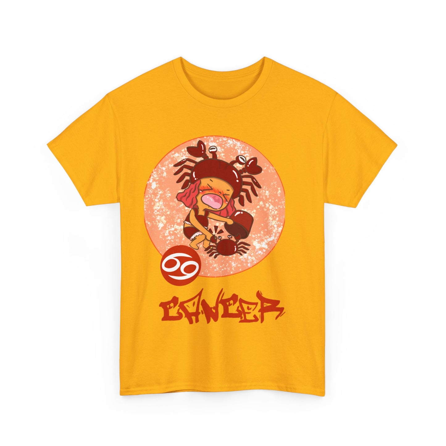 Cancer Chibi Girl & Crab, Unisex Heavy Cotton Tee