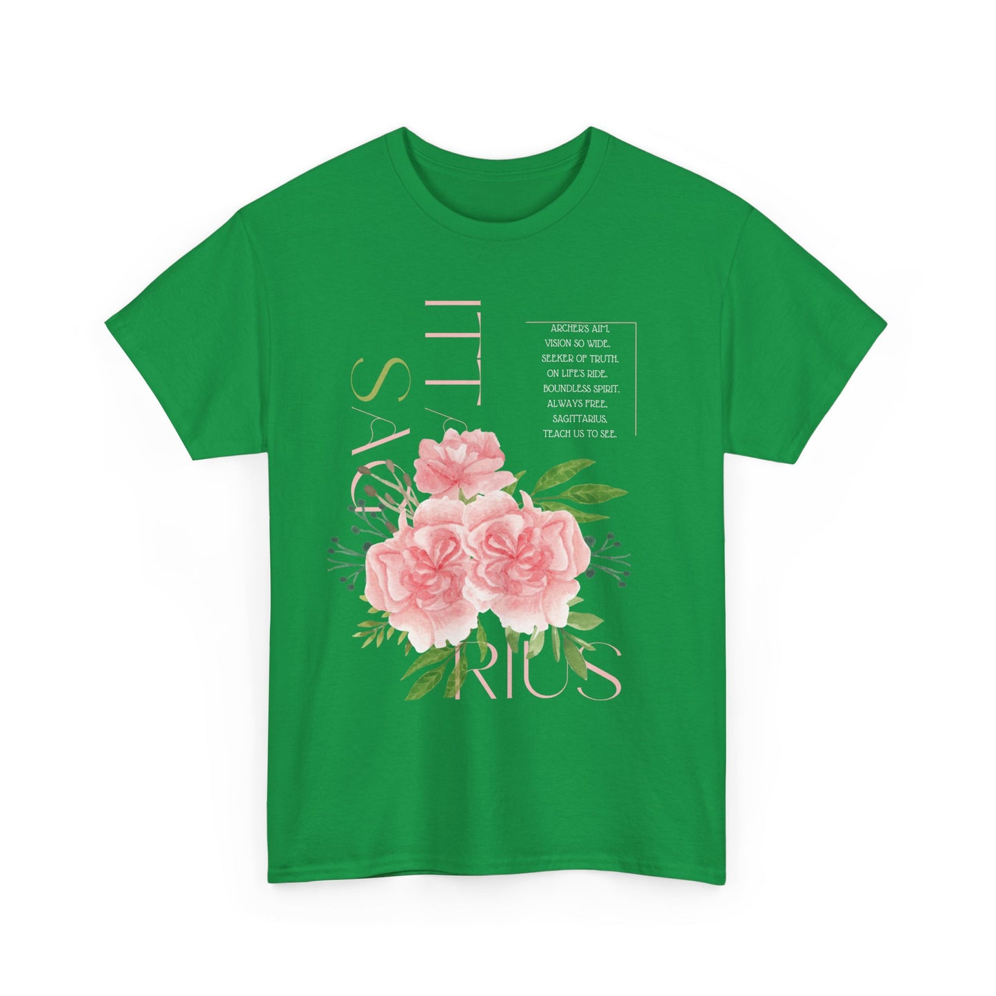 Sagittarius Pink Carnations, Unisex Heavy Cotton Tee