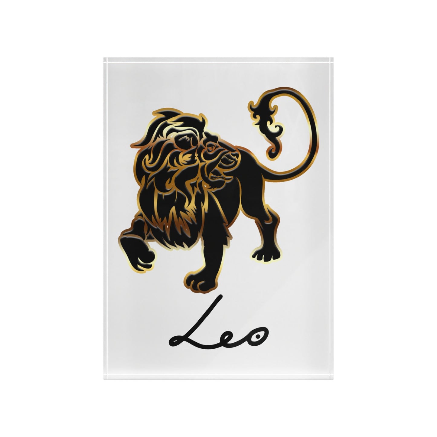 Leo Lion Photo Block, White