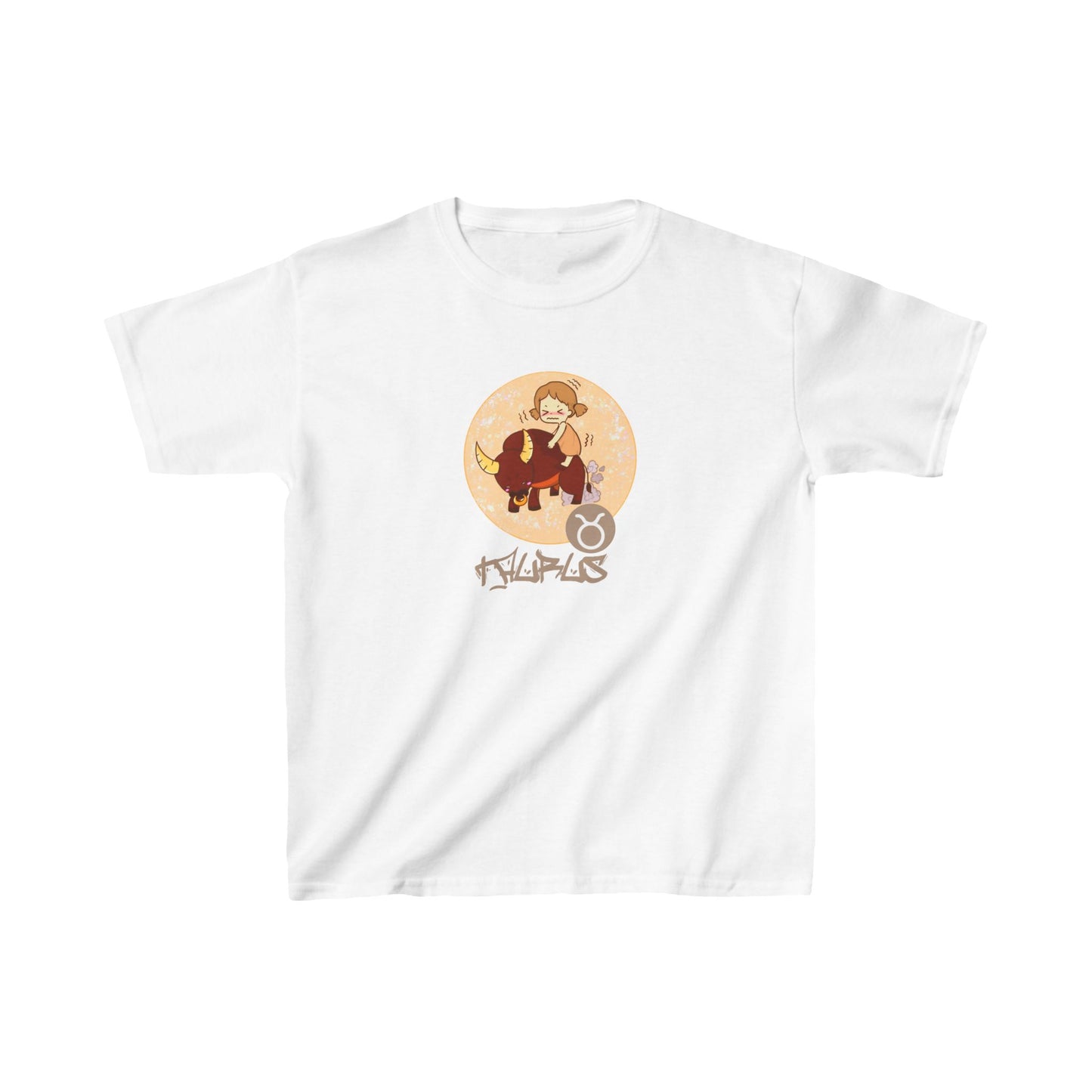 Taurus Chibi Girl & Bull - Kids Heavy Cotton™ Tee