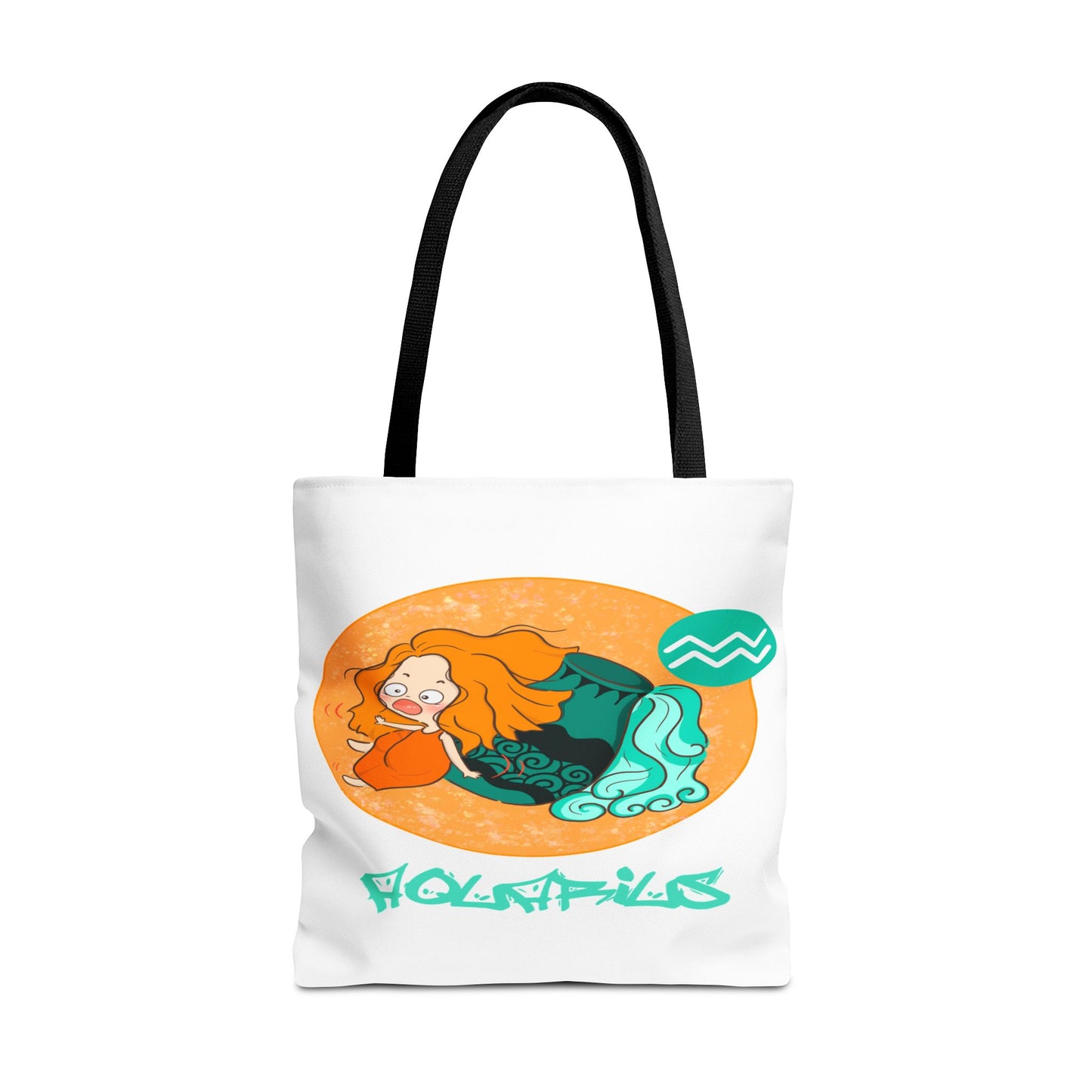 Aqaurius Chibi Water Bearer White Tote Bag, 3 Sizes