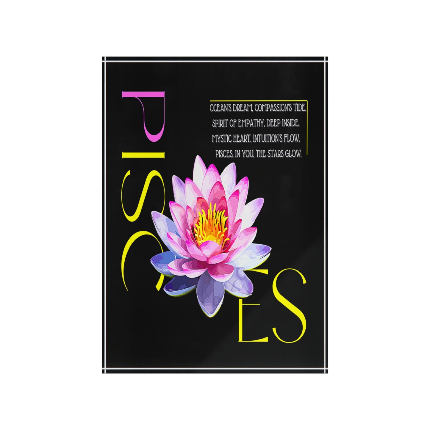 Pisces White Lotus, Photo Block (Black)