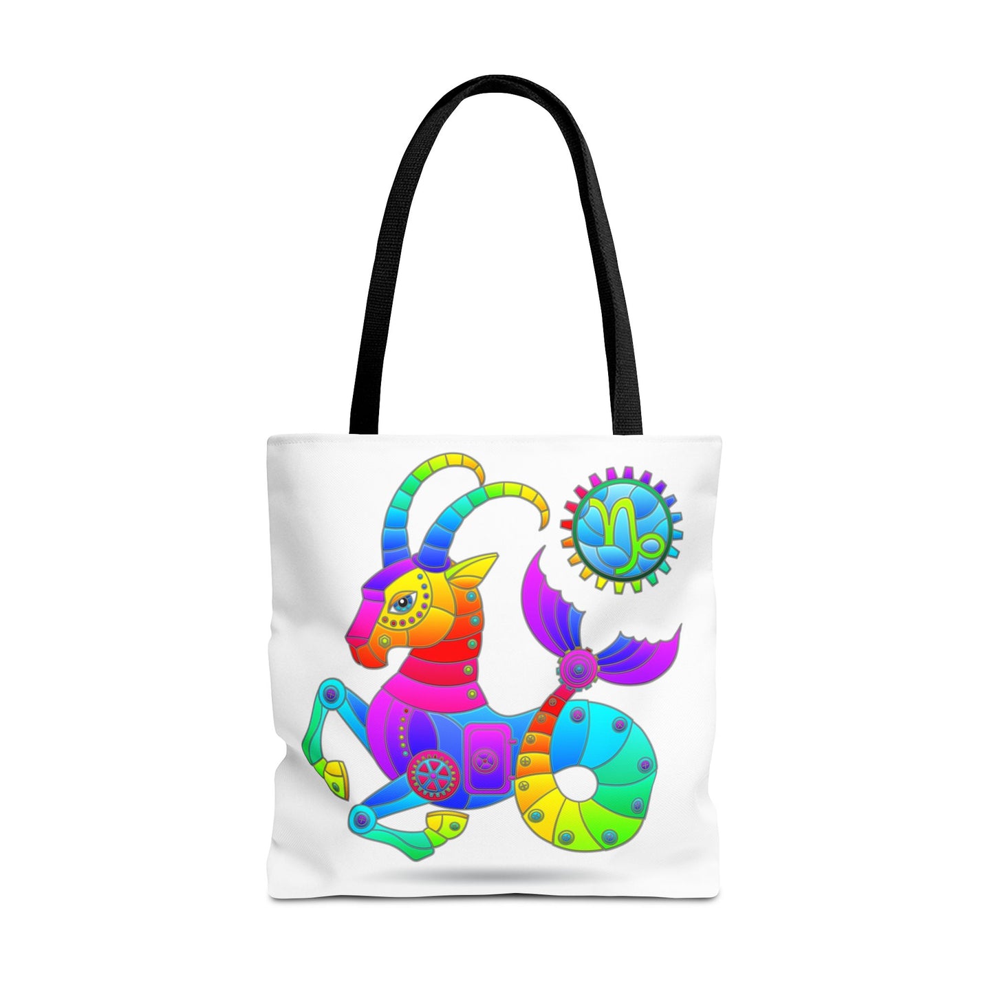 Capricorn Rainbow Steampunk, White Tote Bag