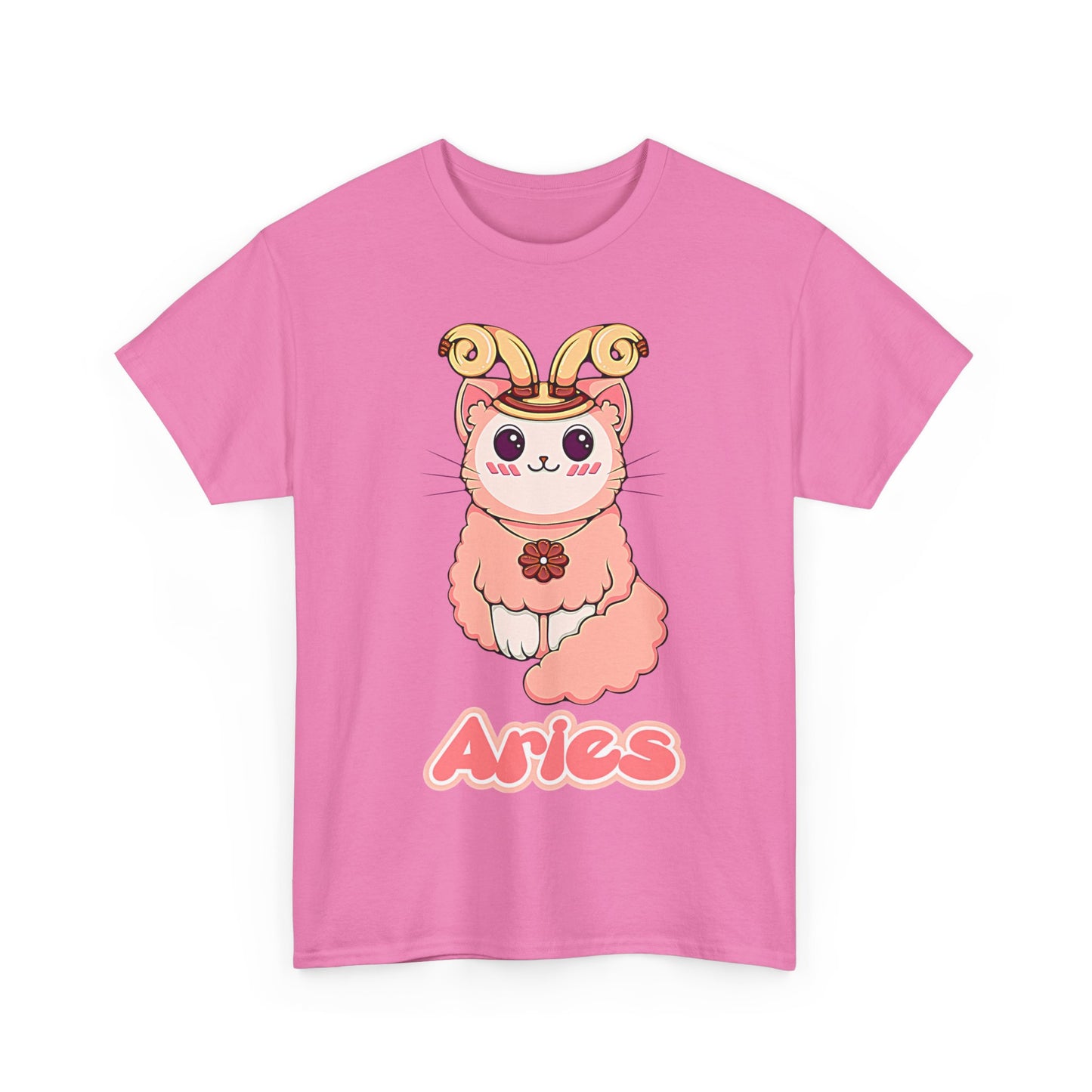 Aries Anime Cat, Unisex Heavy Cotton Tee