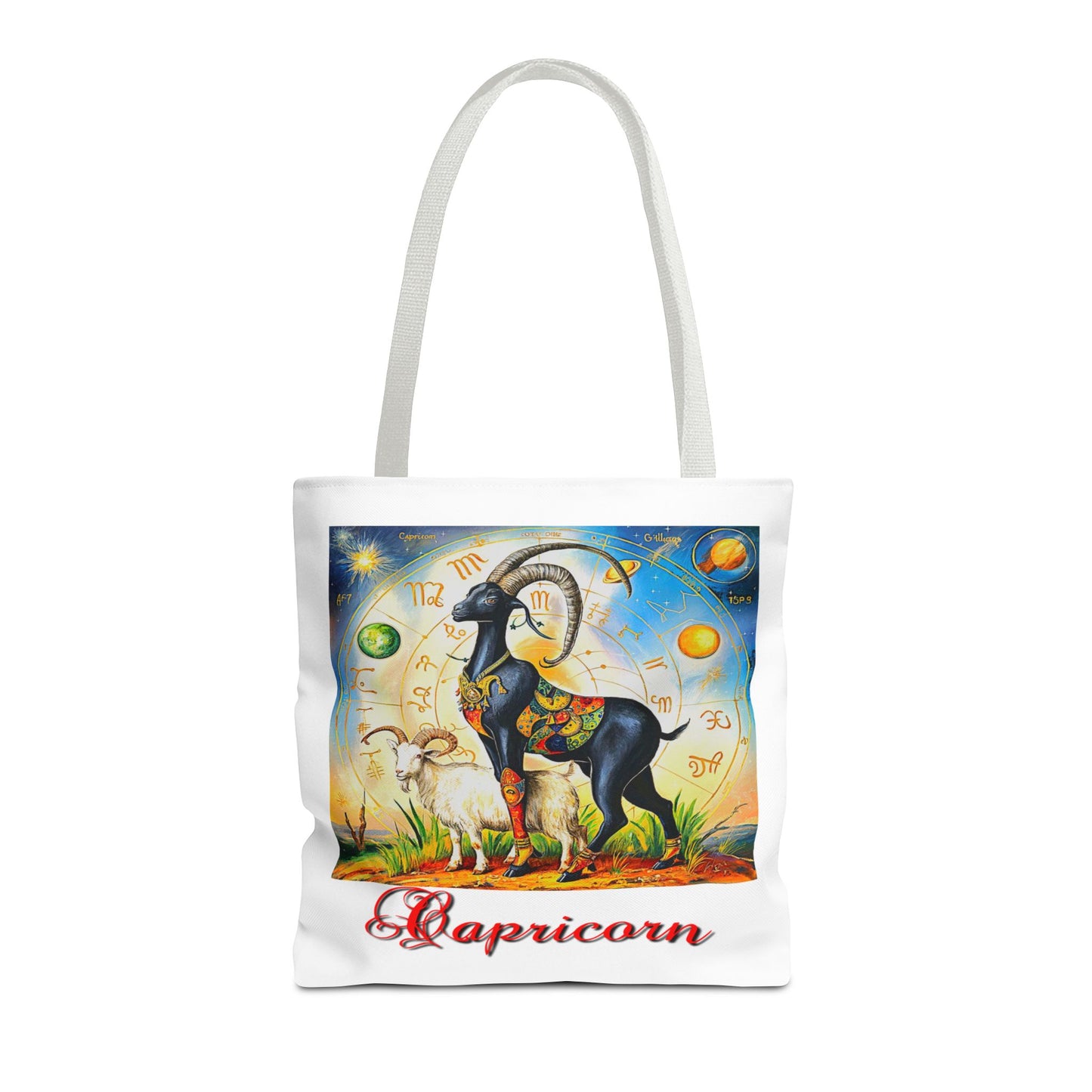 Capricorn White Tote Bag, 3 Sizes