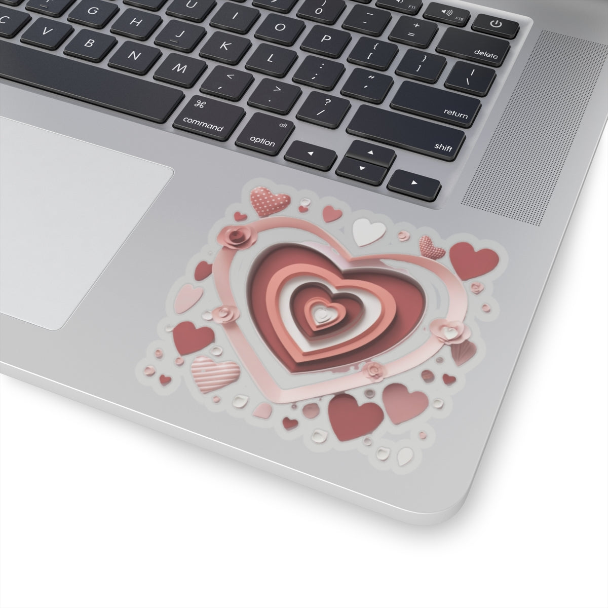 3D Love Hearts, Kiss-Cut Stickers