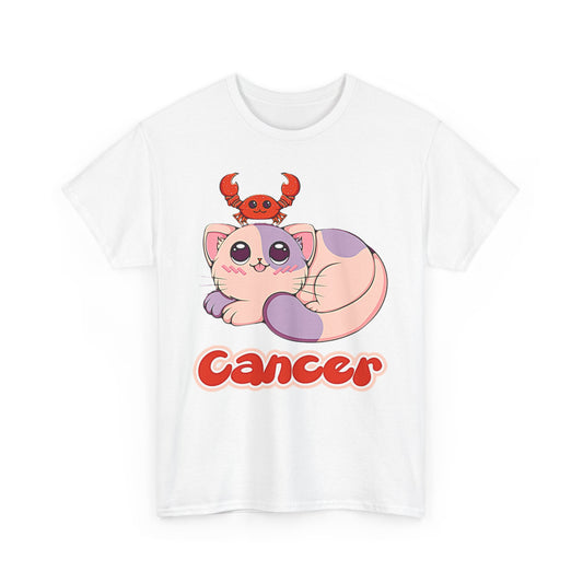 Cancer Anime Cat, Unisex Heavy Cotton Tee