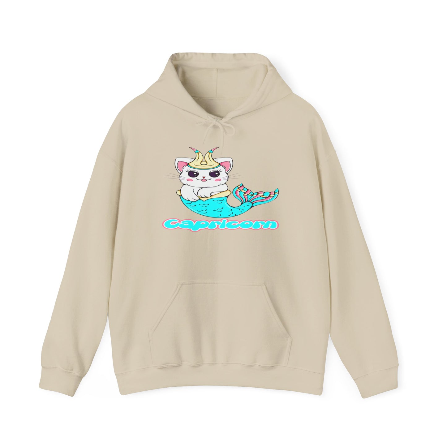 Capricorn Anime Cat, Unisex Heavy Blend™ Hooded Sweatshirt