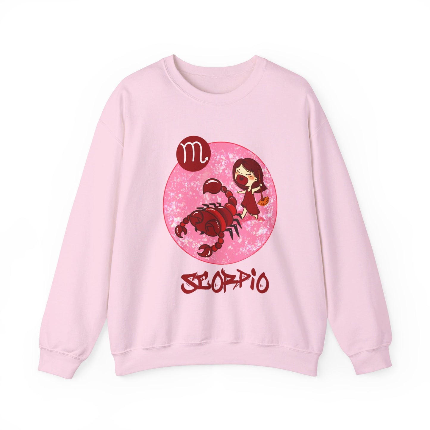 Scorpio Chibi Girl & Scorpion, Unisex Heavy Blend™ Crewneck Sweatshirt