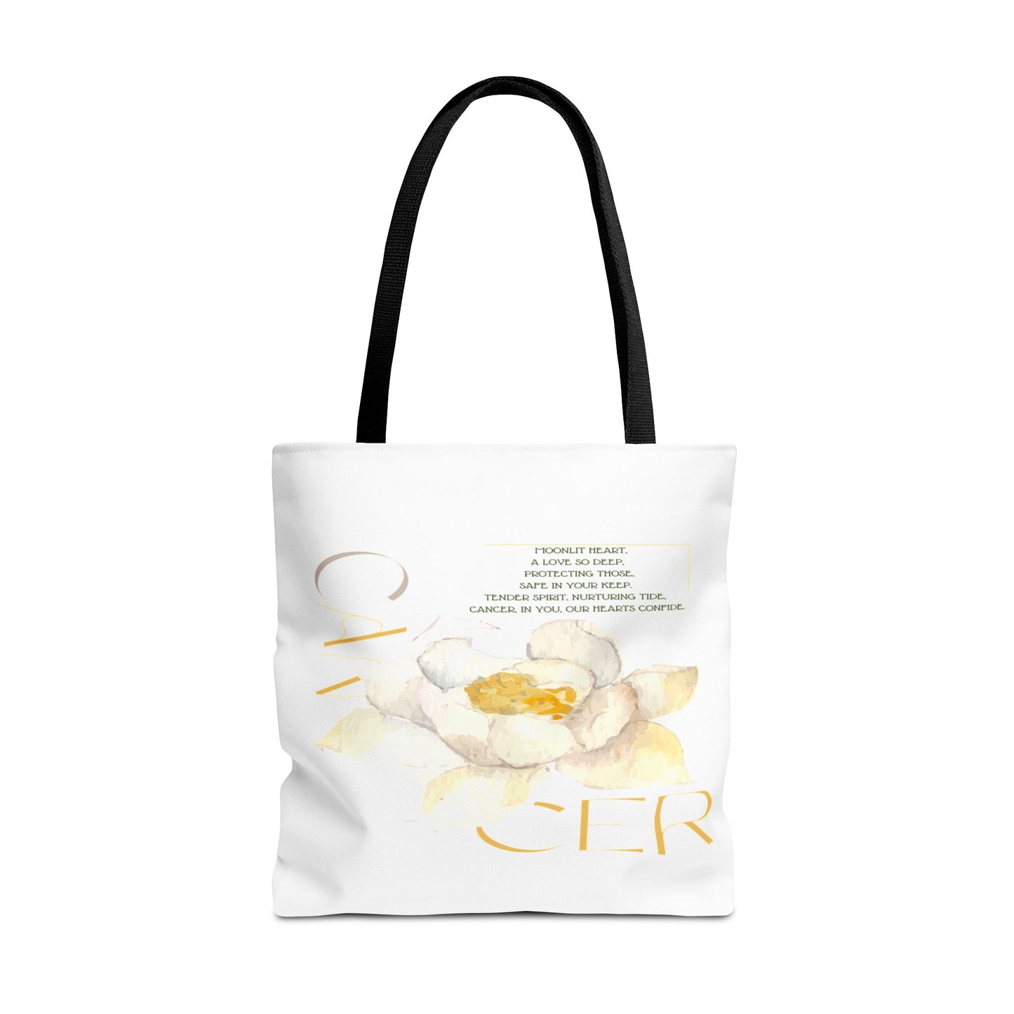 Cancer White Lotus White Tote Bag, 3 Sizes