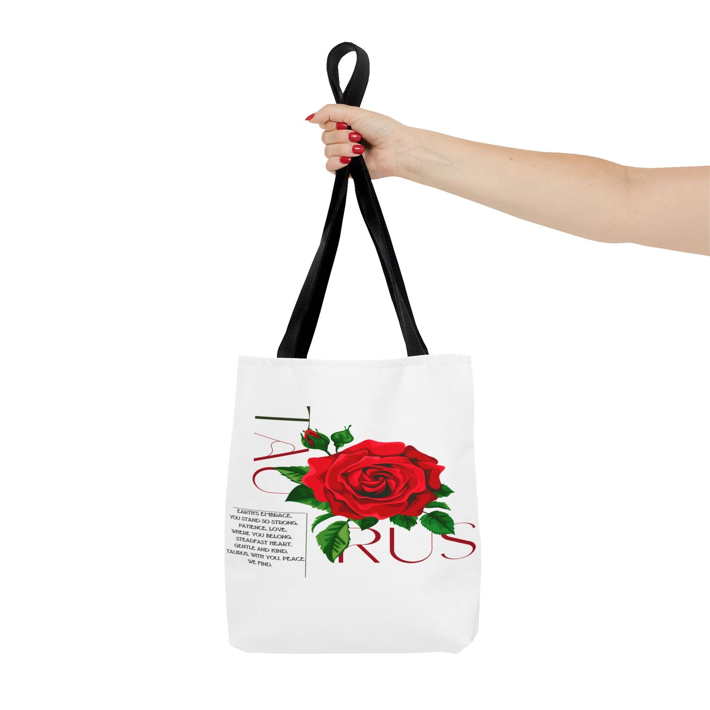 Taurus Rose White Tote Bag, 3 Sizes