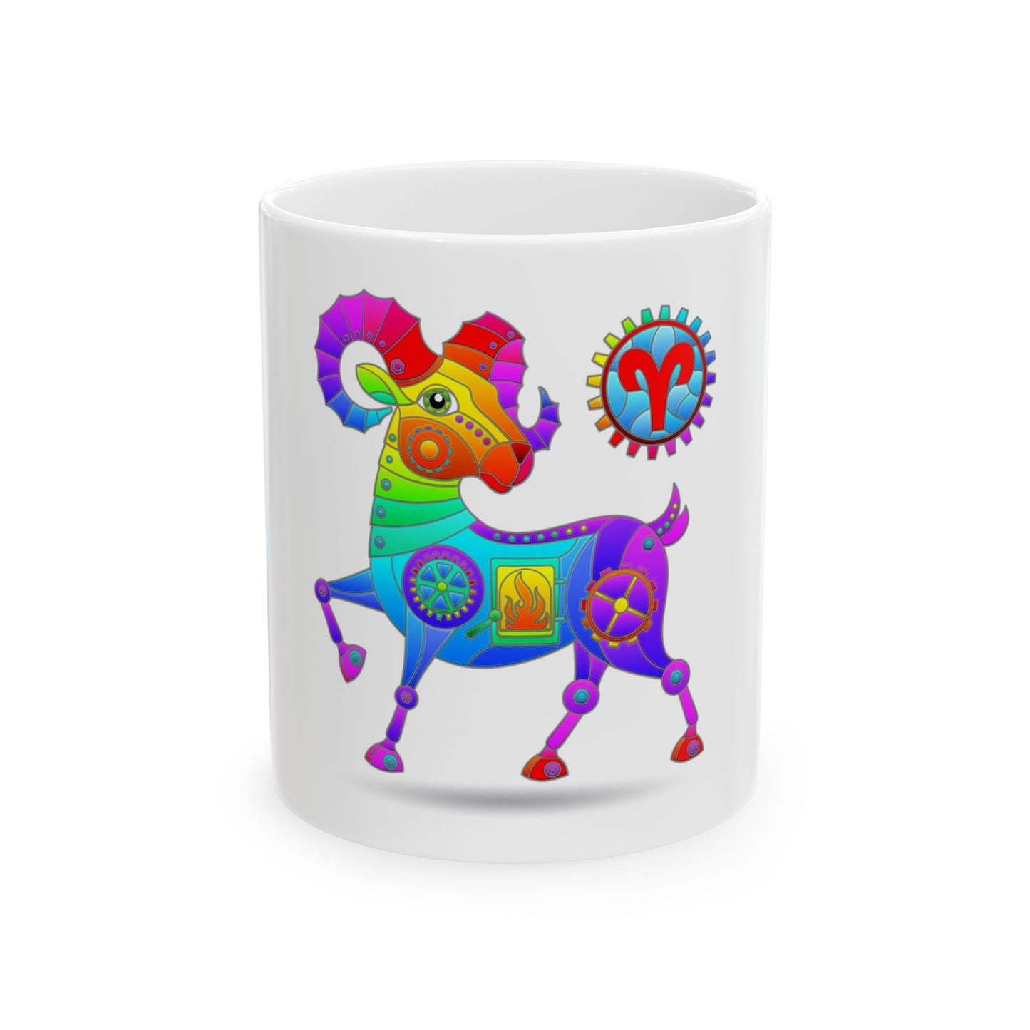 Aries Rainbow Steampunk, Ceramic Mug (11oz, 15oz)