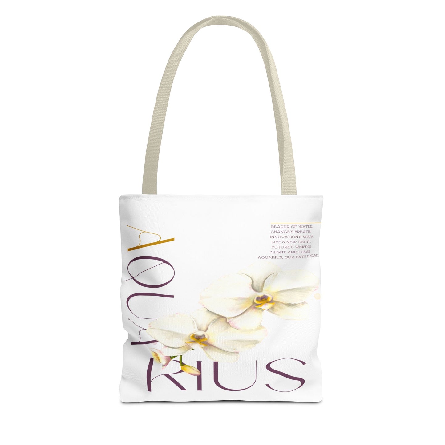 Aquarius Orchids White Tote Bag, 3 Sizes