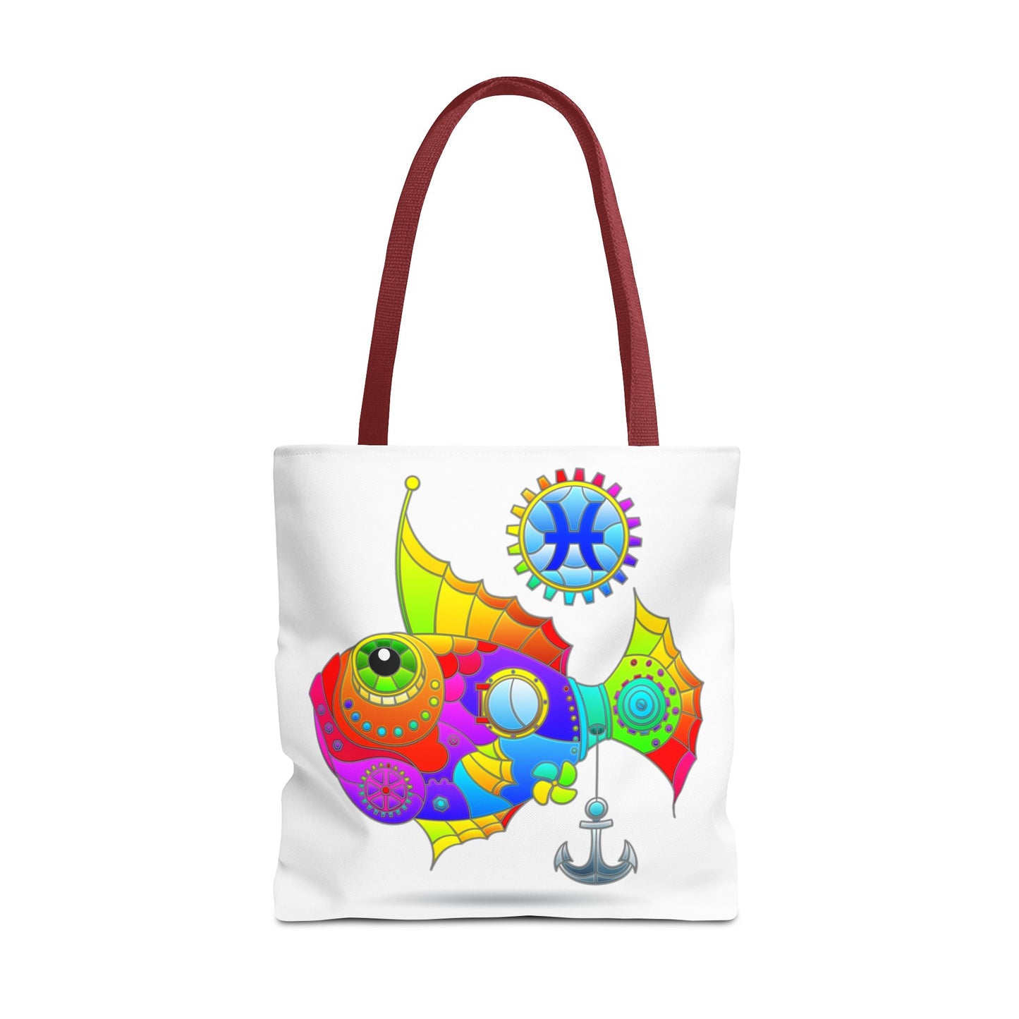 Pisces Rainbow Steampunk, White Tote Bag