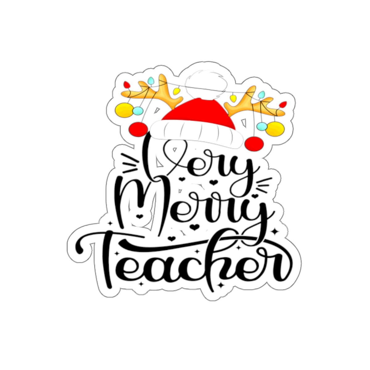 Very Merry Teacher, Kiss-Cut Stickers