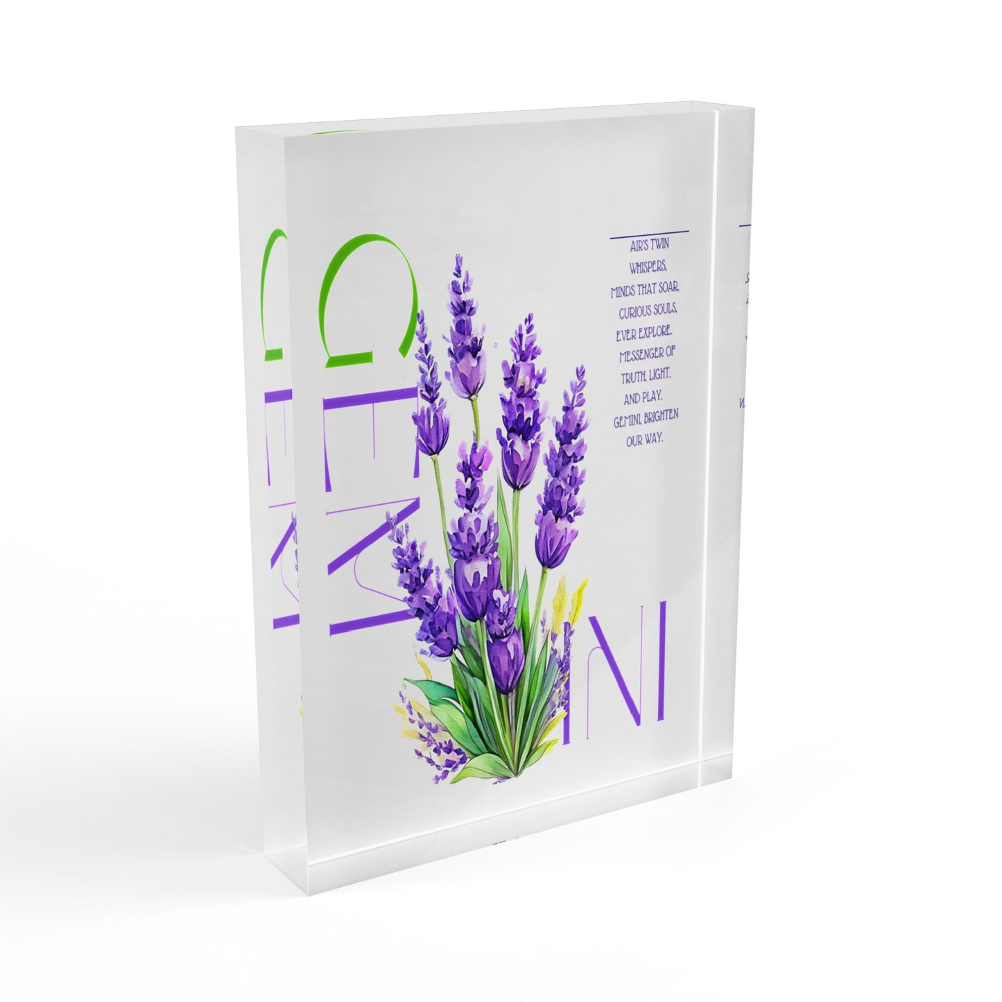 Gemini Lavender, Photo Block (White)