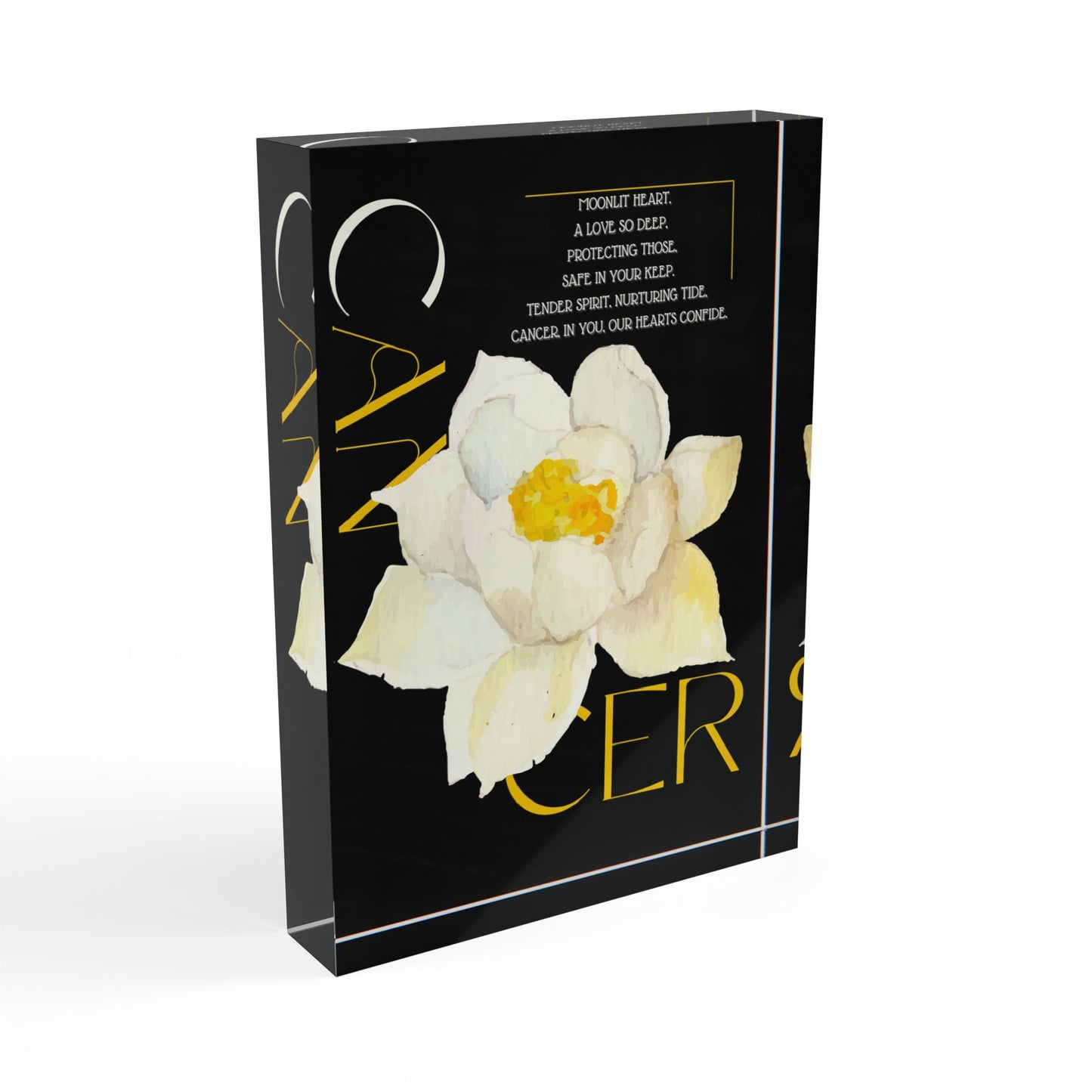 Cancer White Lotus, Photo Block (Black)