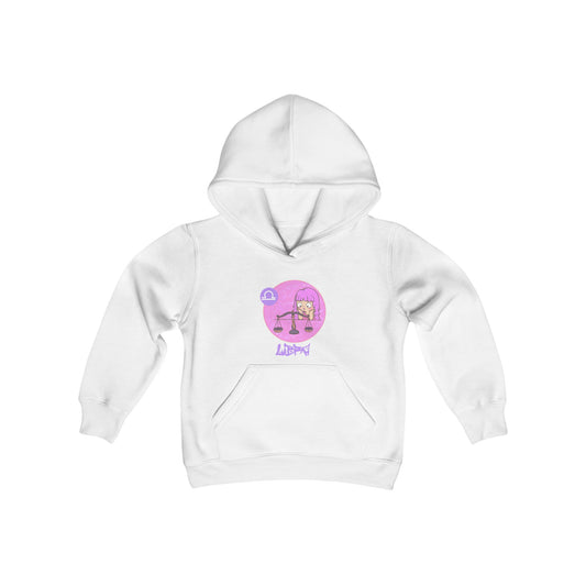 Libra Chibi Girl & Scales, Youth Heavy Blend Hooded Sweatshirt