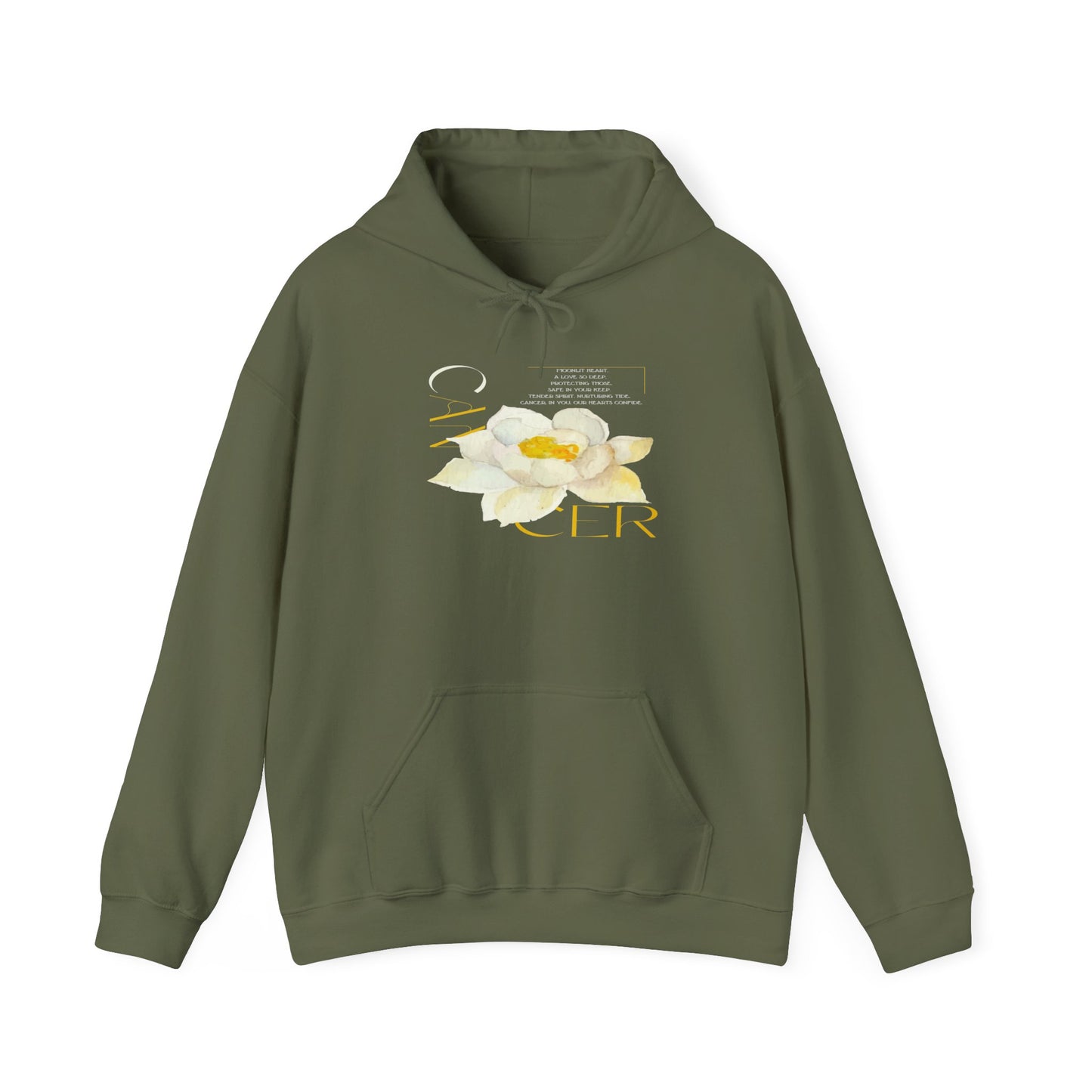 Cancer White Lotus, Unisex Heavy Blend™ Hooded Sweatshirt