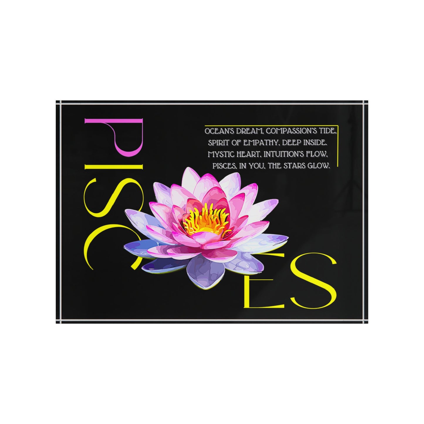 Pisces White Lotus, Photo Block (Black)