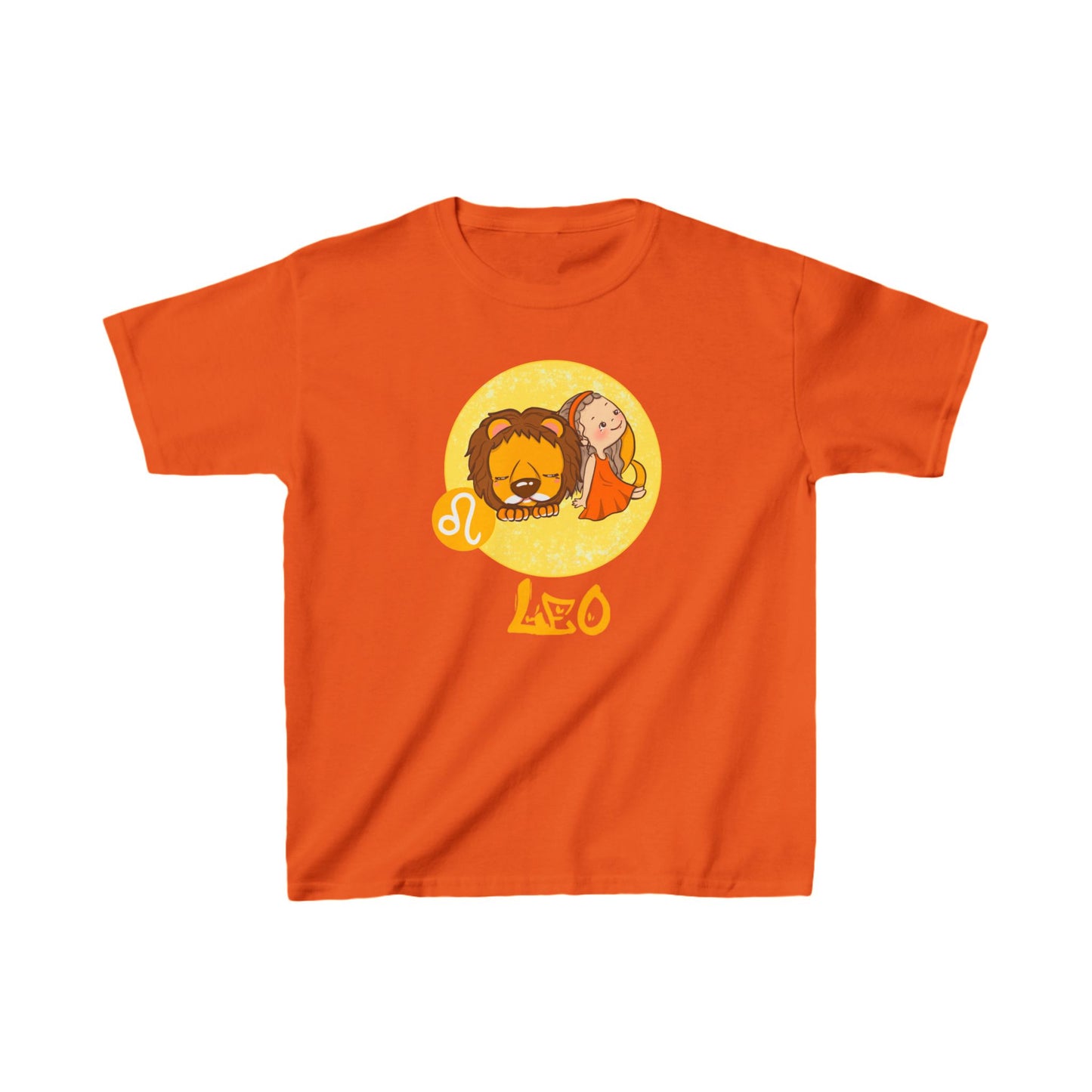 Leo Chibi Girl & Lion, Kids Heavy Cotton™ Tee