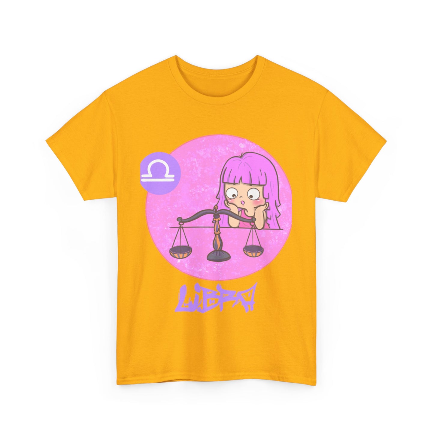 Libra Chibi Girl & Scales, Unisex Heavy Cotton Tee