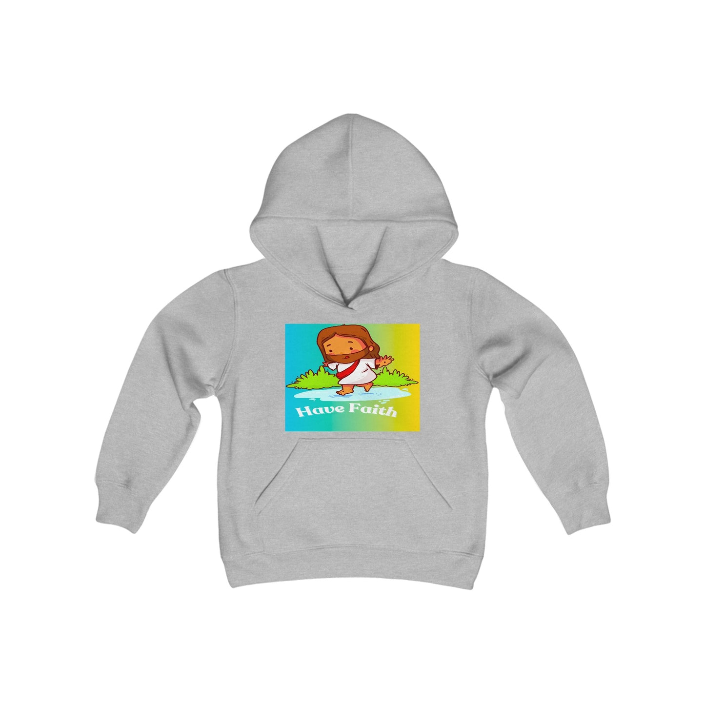 Have Faith, Youth Heavy Blend Hooded Sweatshirt