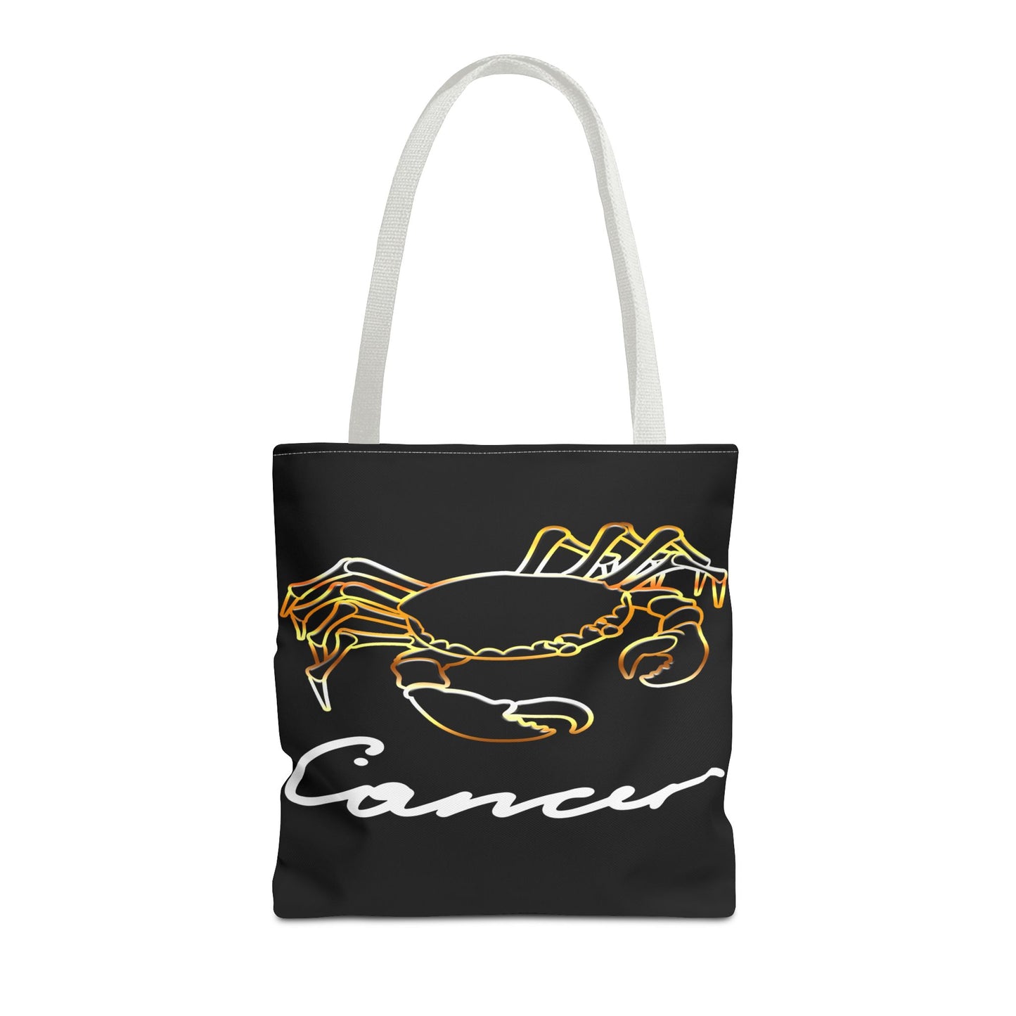 Cancer Crab Black Tote Bag, 3 Sizes