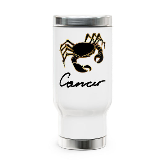 Cancer Crab, Stainless Steel Travel Mug with Handle, 14oz